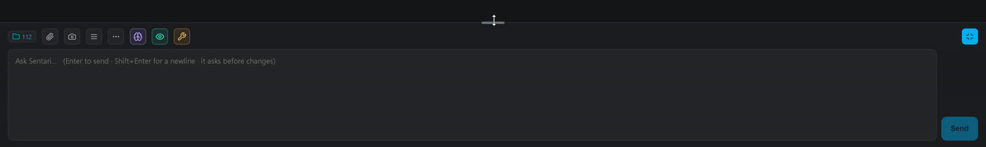 The composer being resized by dragging its top edge